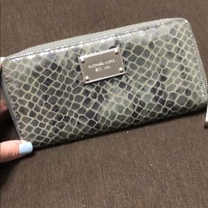 Michael Kors snakeskin Gray wallet zip around